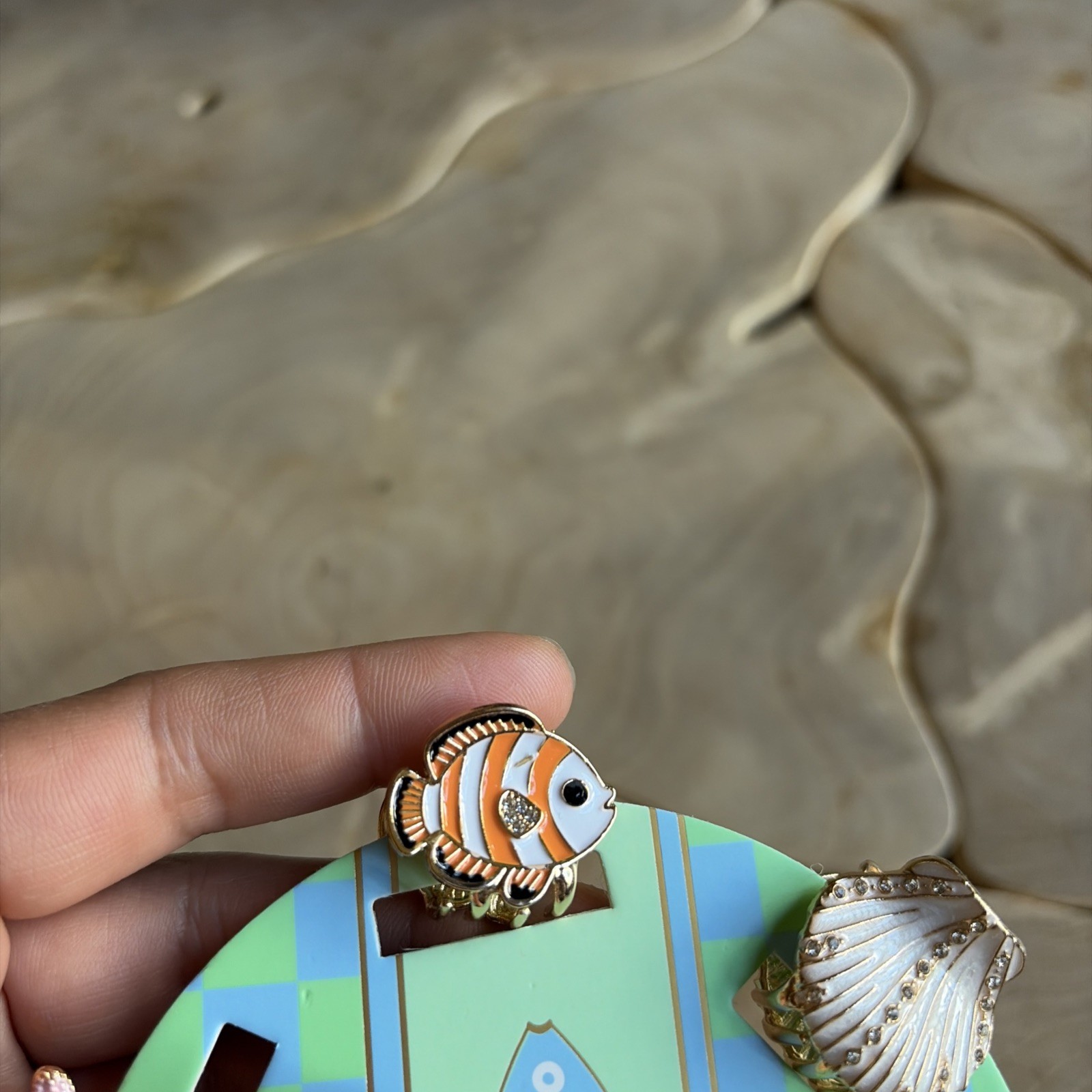 Piper K Ocean Sea Life Hair Clip Fish Shark Starfish Shell Crab Enamel 6pc