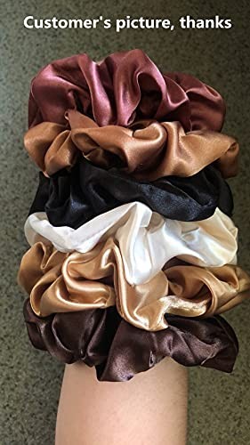 6 Pcs Hair Scrunchies Hair Ties 4.5 Inch (Pack of 6) Classic color 4.5IN