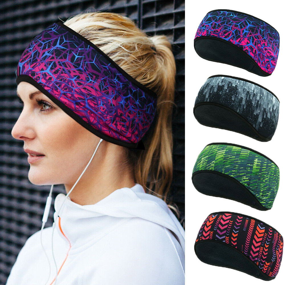 Women Warm Fleece Lined Headband Winter Ear Cover Warmer Hair Band Head Wrap
