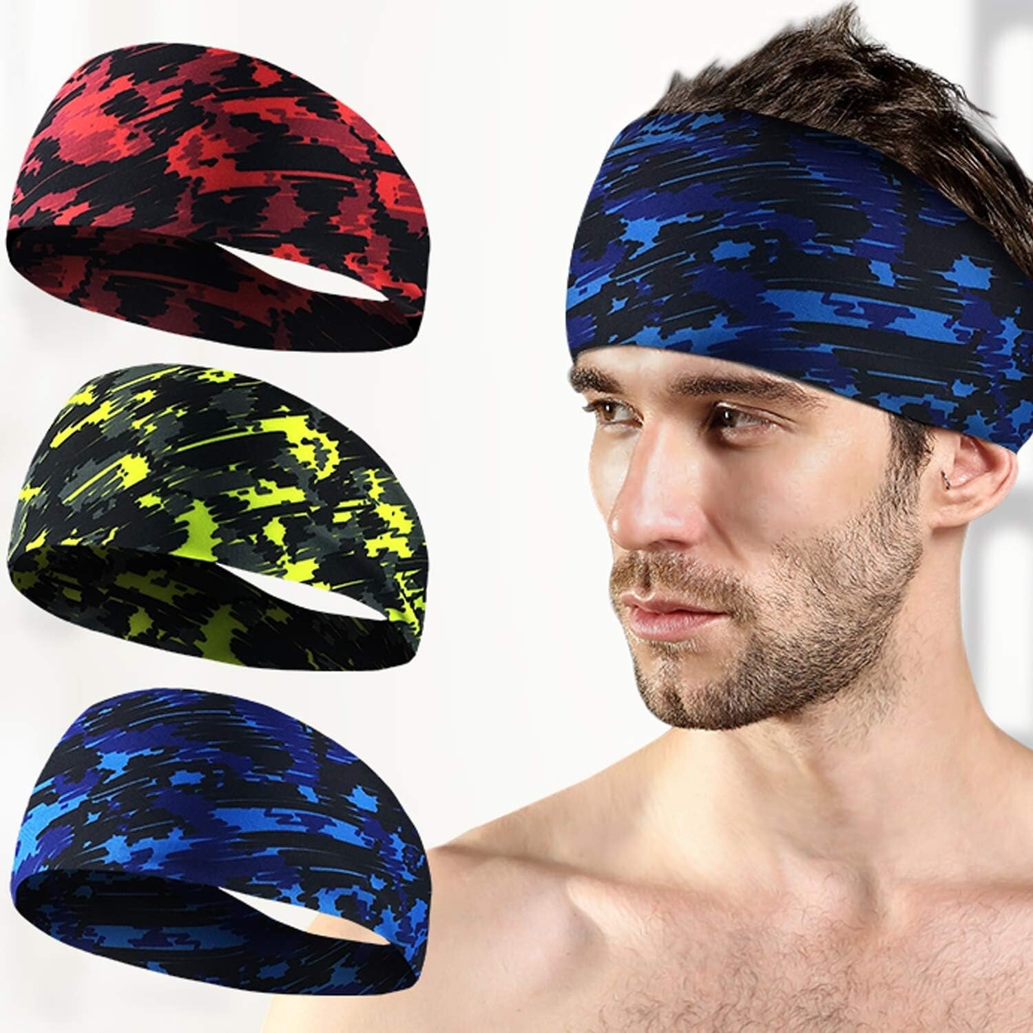 Sweat Headband for Men Women Sweatband Yoga Gym Running Stretch Sports Head Band