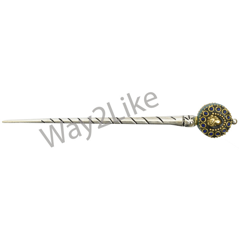 Women Metallic Juda Hair Pins Bun Floral Attractive Design Handmade Elegant Look