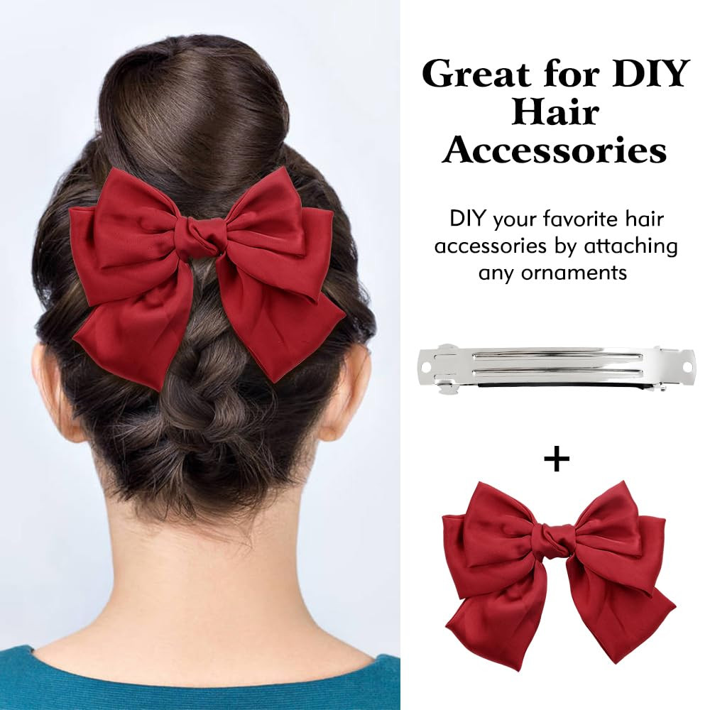Cinaci 20 Pack 6Cm/2.4″ Simple Plain Blank DIY Caft Silver Metal French Hair Bar