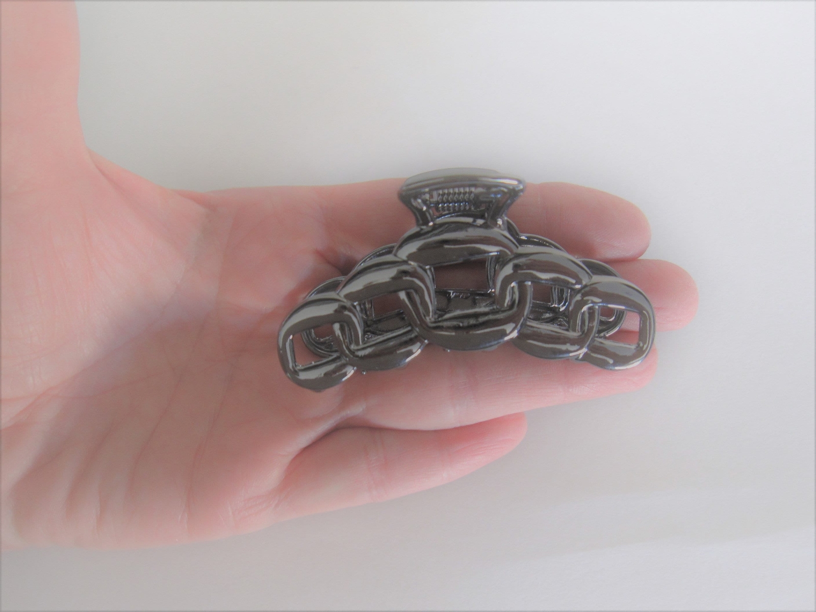 Rose gold or silver metal chain link hair claw clip jaw clip