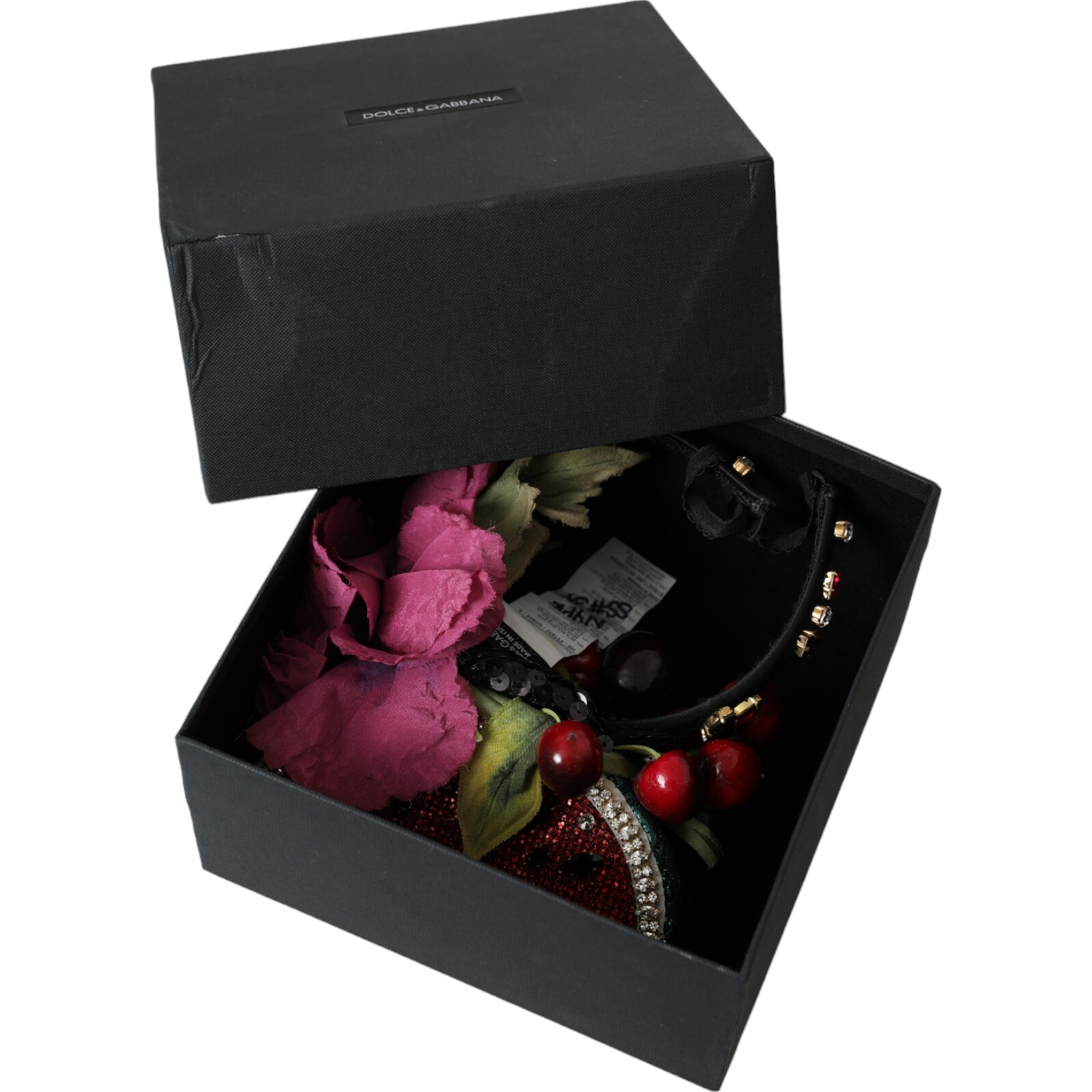 DOLCE & GABBANA Diadem Red Watermelon Cherry Crystal Hairband Statement 3600usd