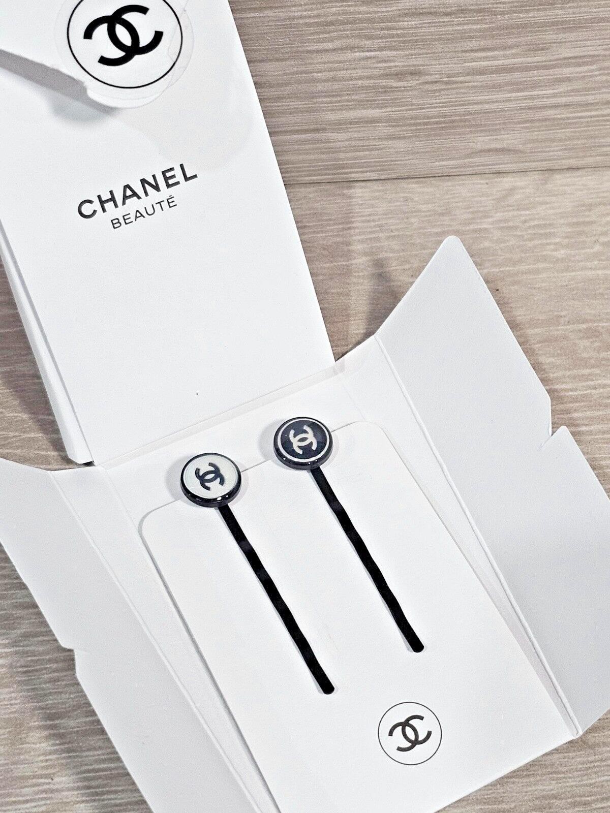CHANEL BEAUTE Beauty VIP GWP Gift Black & White CC Logo Hair Bobby Pin