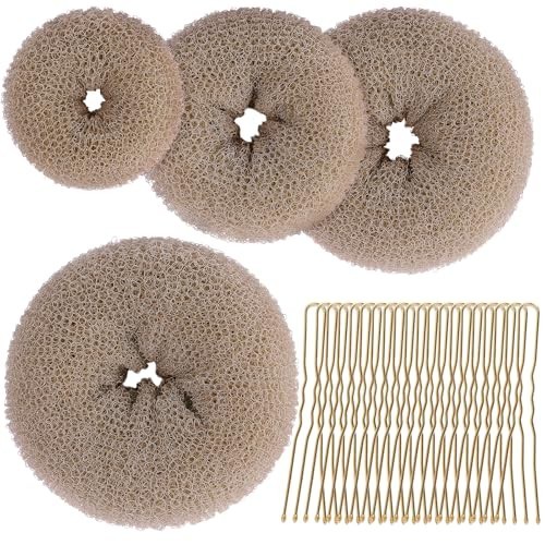 Hair Bun Shaper Set, 4Pcs Hair Donut Bun Maker(Extra-Large, Large, Medium, Small