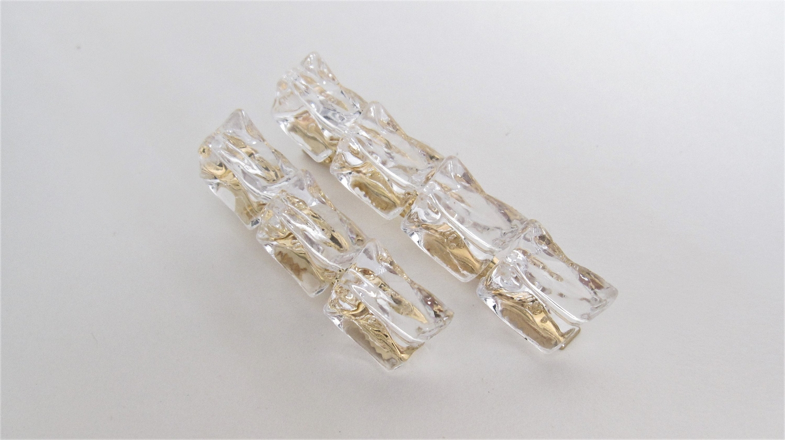 2 sizes block glass effect acrylic and metal alligator hair clip barrette
