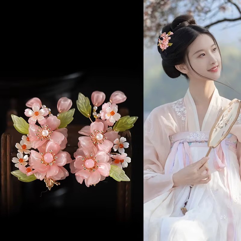 Hanfu hairpin Chinese Bridal Princess Flowers Hair Stick Accessories Gift