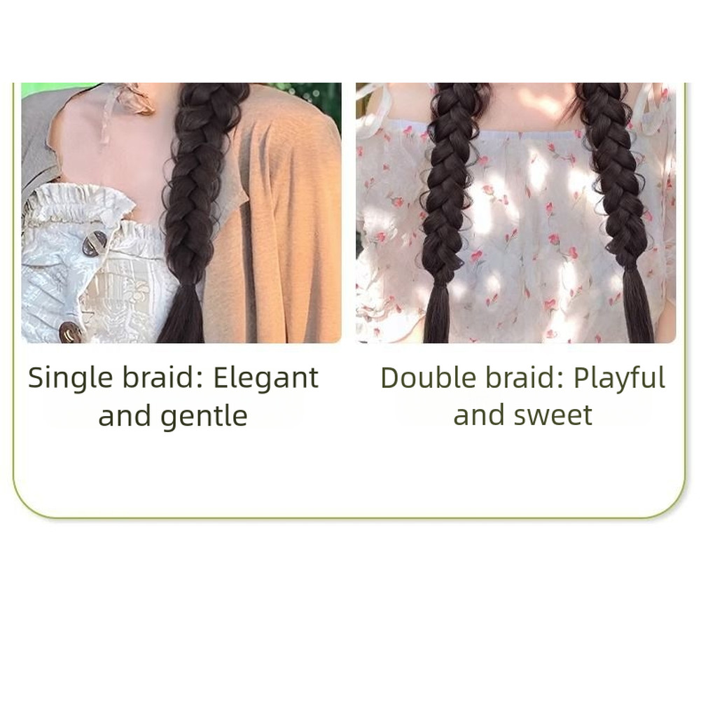 For BRAIDED Ponytail Extensions Natural Color High Temperature Fiber 45cm