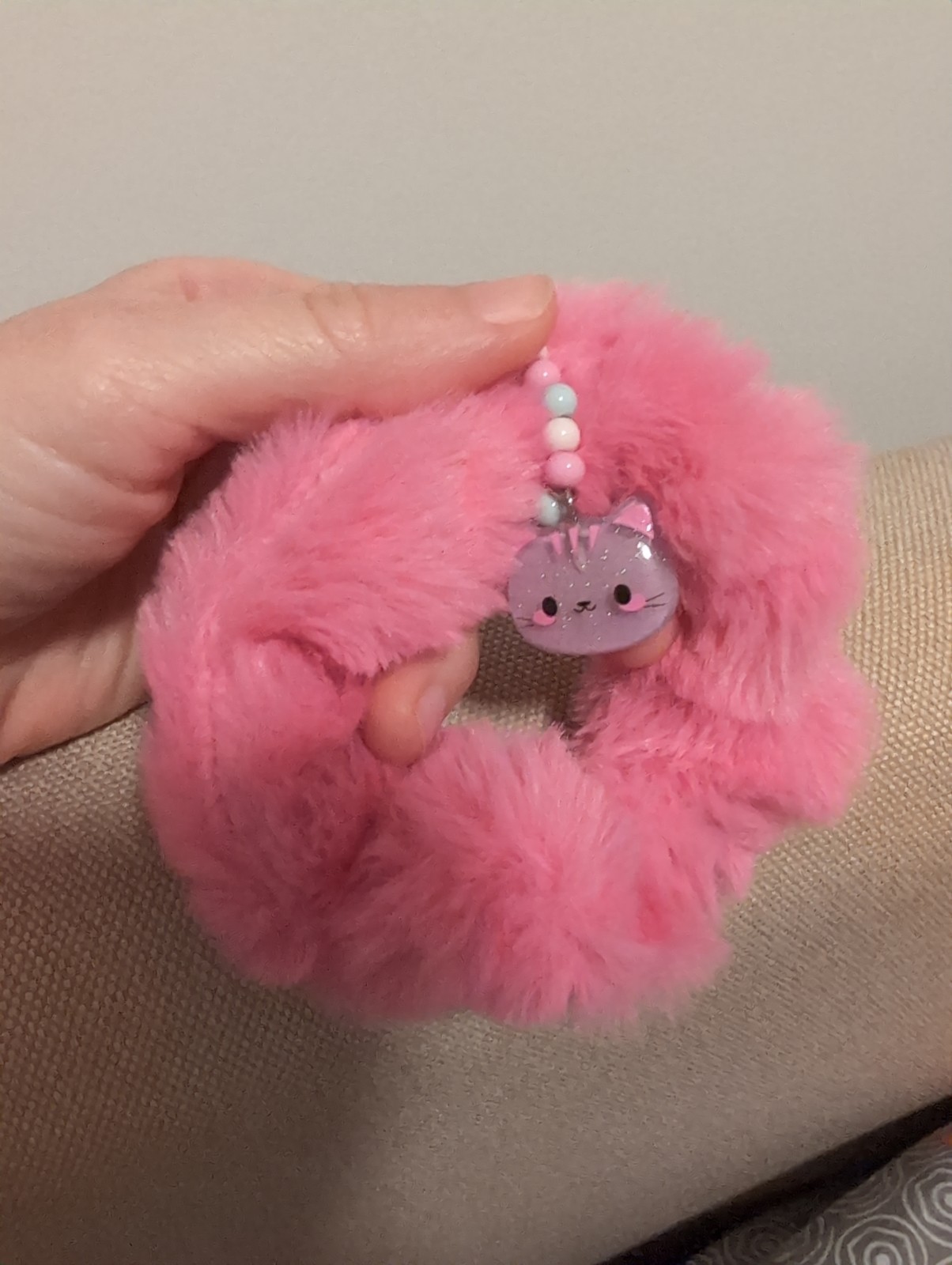 Soft Hair Scrunchie With Cat Charm