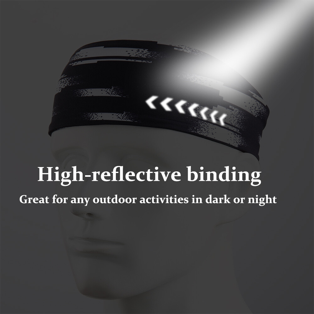 Winter Fashion Knitted Headband Reflective Sweatband for Cycling Hiking Running