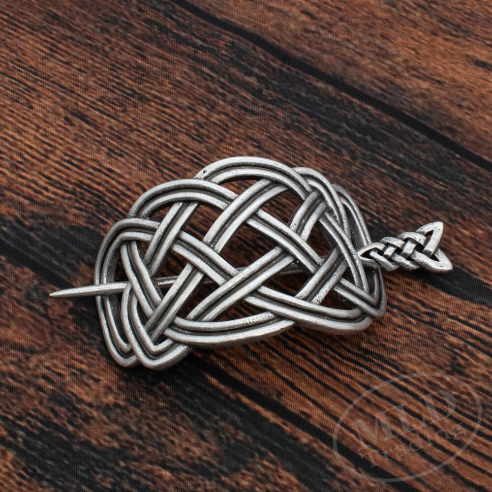 Celtic Knot Hair Barrette Clip – Antique Silver Zinc Alloy – Braided Design