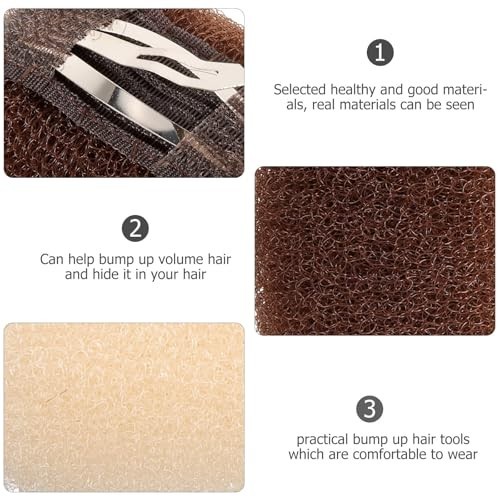 Hair Volumizing Inserts & Clips – 12Pcs Bump Up Sponges, Comb & Bases for Updos