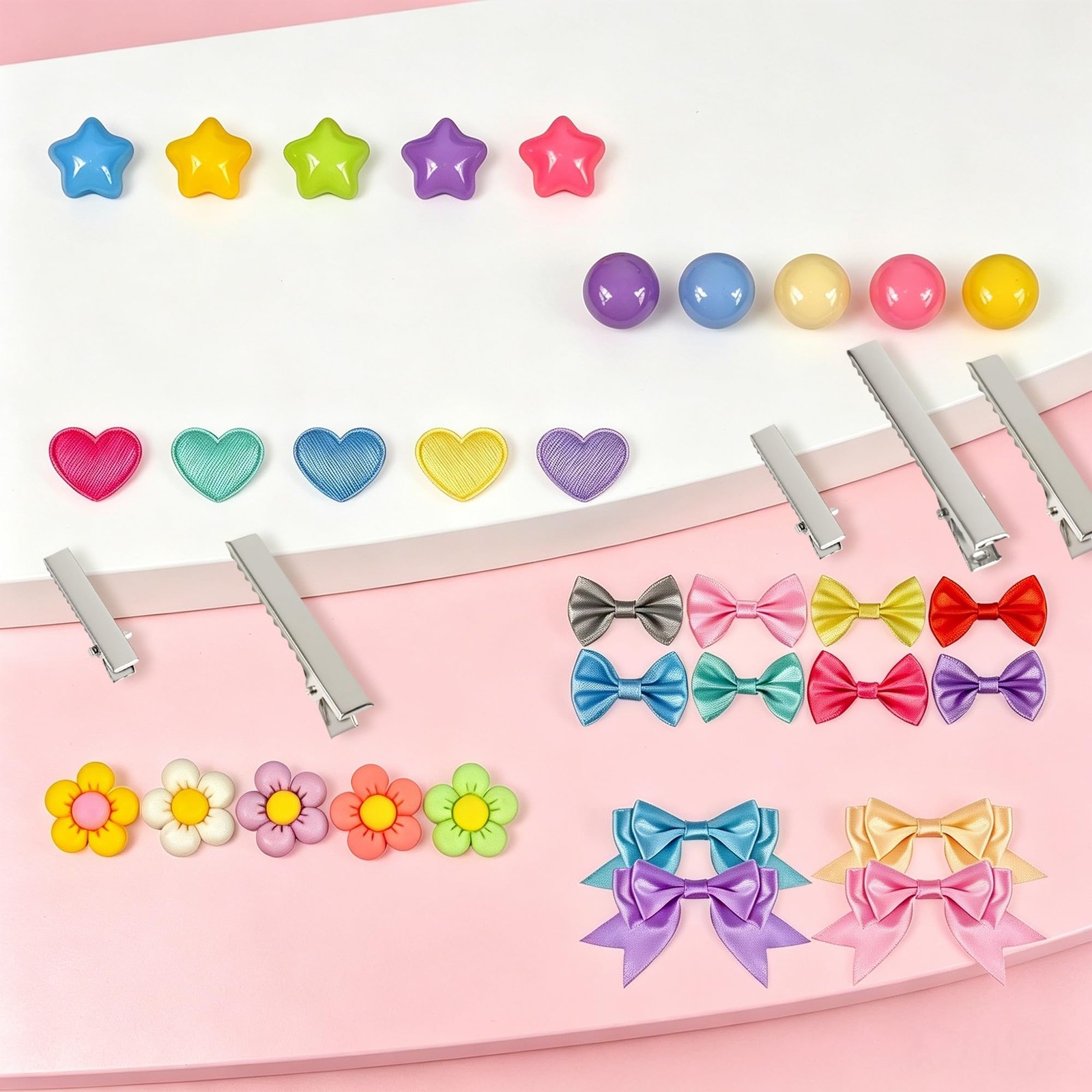 116 PCS Alligator Hair Clips Silver Metal Snap Clasps Accessories with 64 Pie…