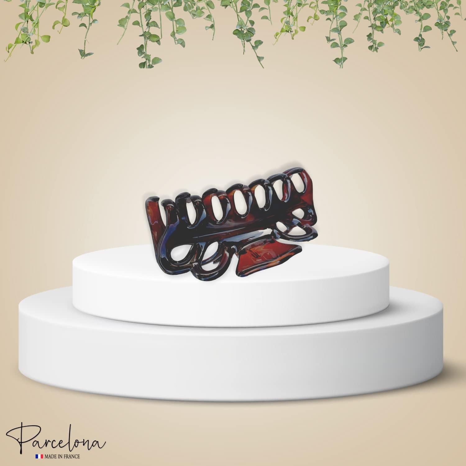 Parcelona French Double Loop Large Shell Claw Clip Clamp Clutcher 4.25 Inches