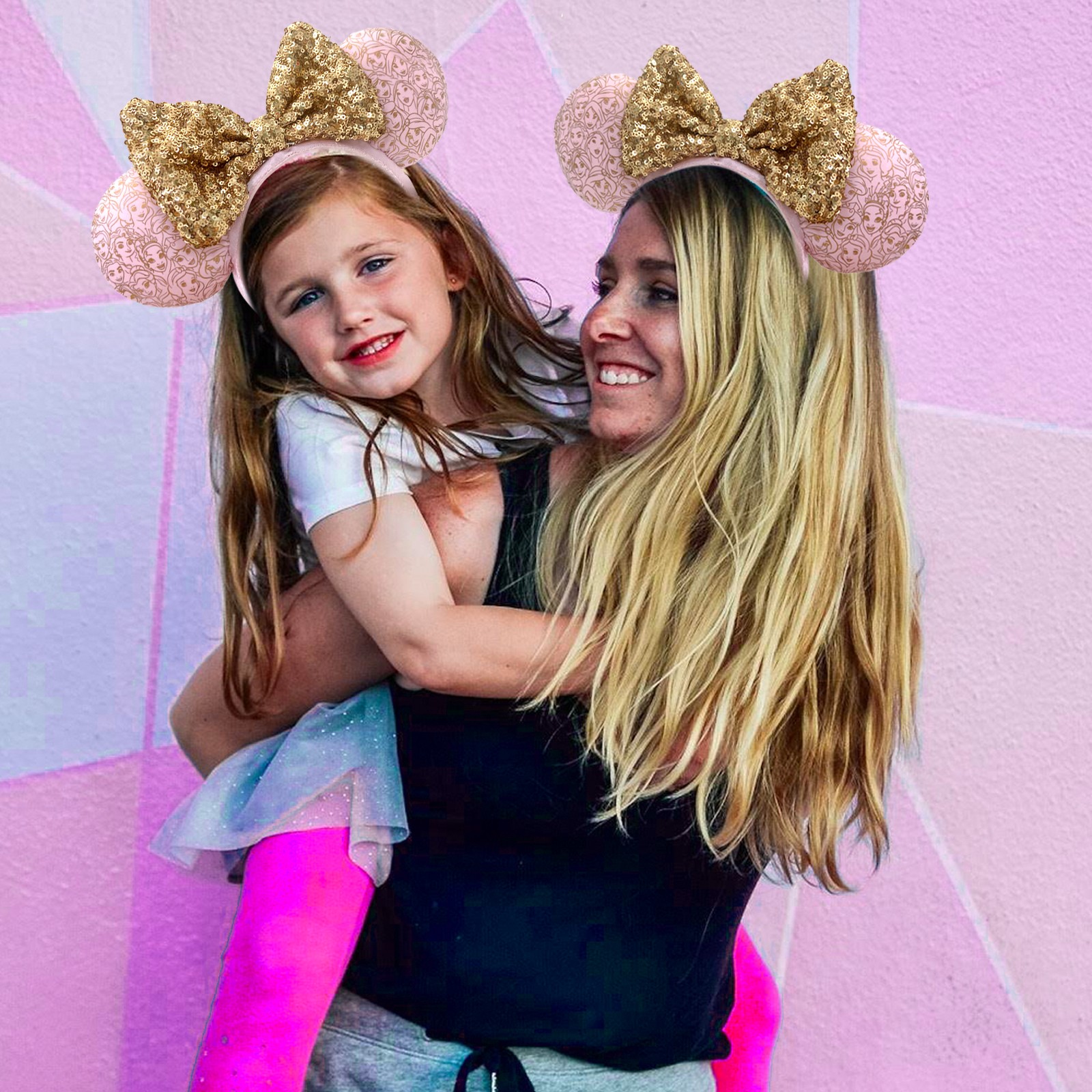 Disney` Parks Princess Pink & Gold Headband Mickey Minnie Mouse Ears