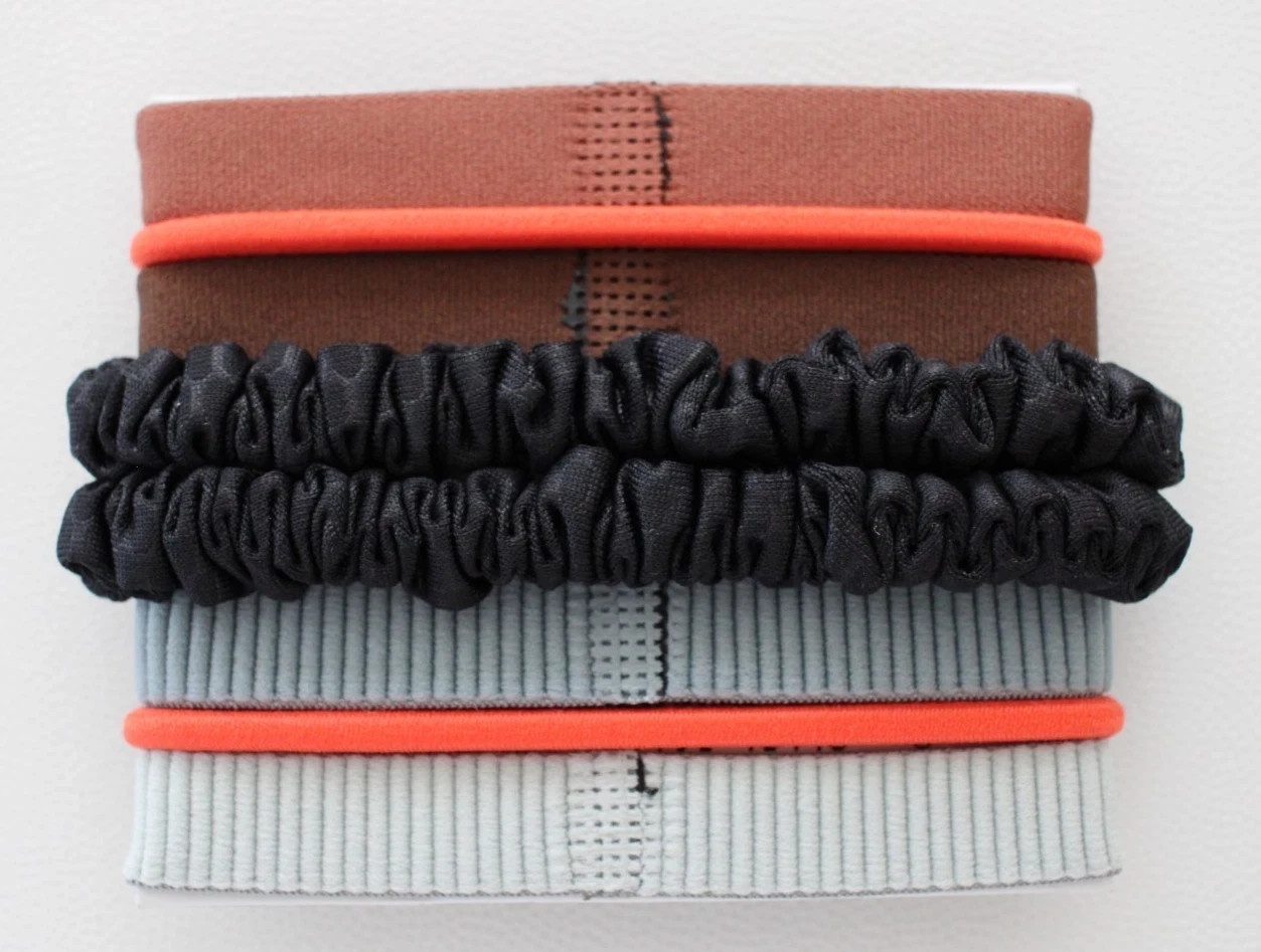 Nike Jordan Sport Hair Ties Ponytail Holders 8 Pack Red Bark/Team Orange/Black
