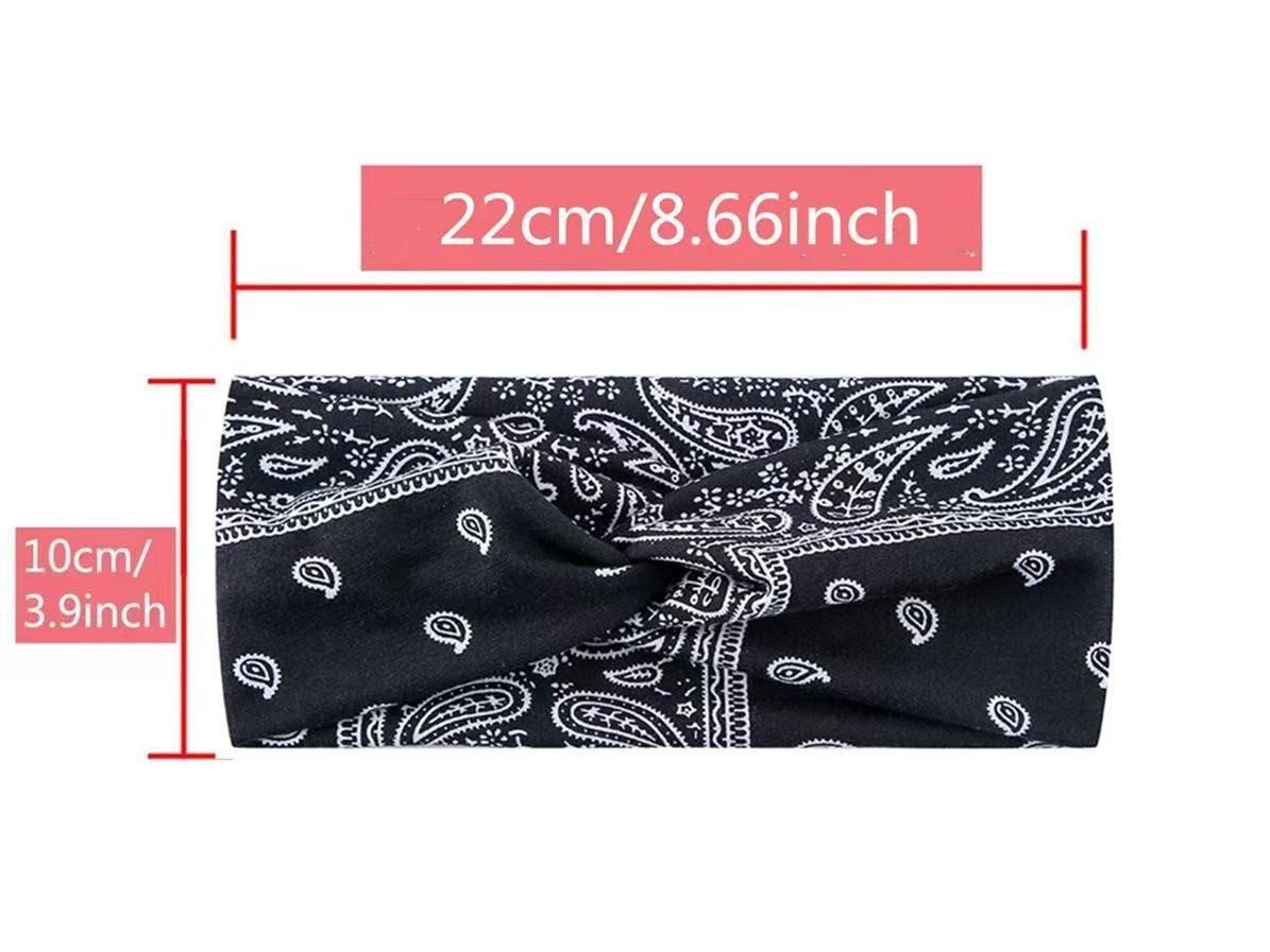4Pcs Fashion Paisley Sport Headwrap – Women’s Elastic Headband for Yoga & Daily