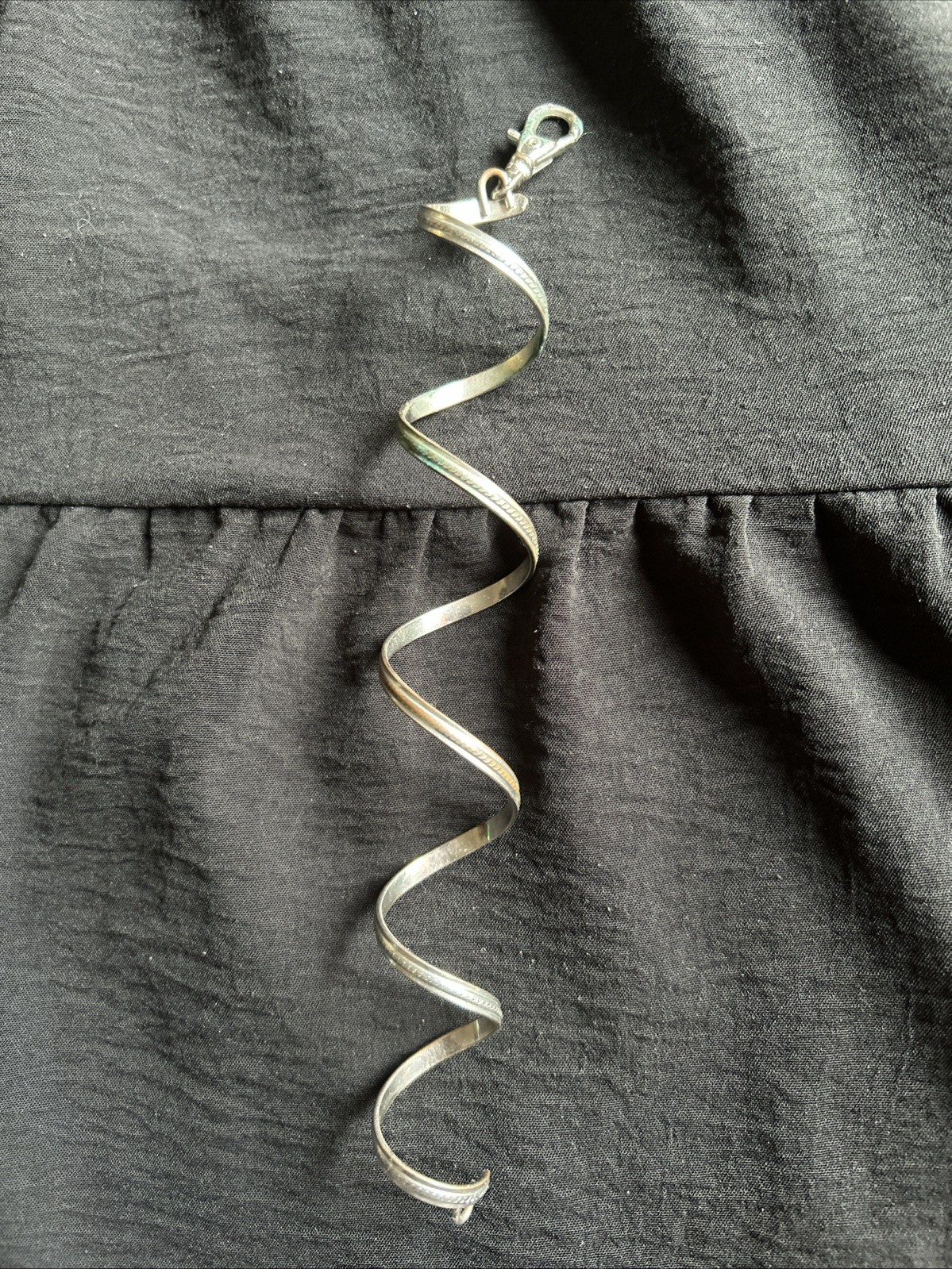 Silver Tone Metal Spiral Coil Ponytail Wrap Medieval Ren Fair Hair Accessory