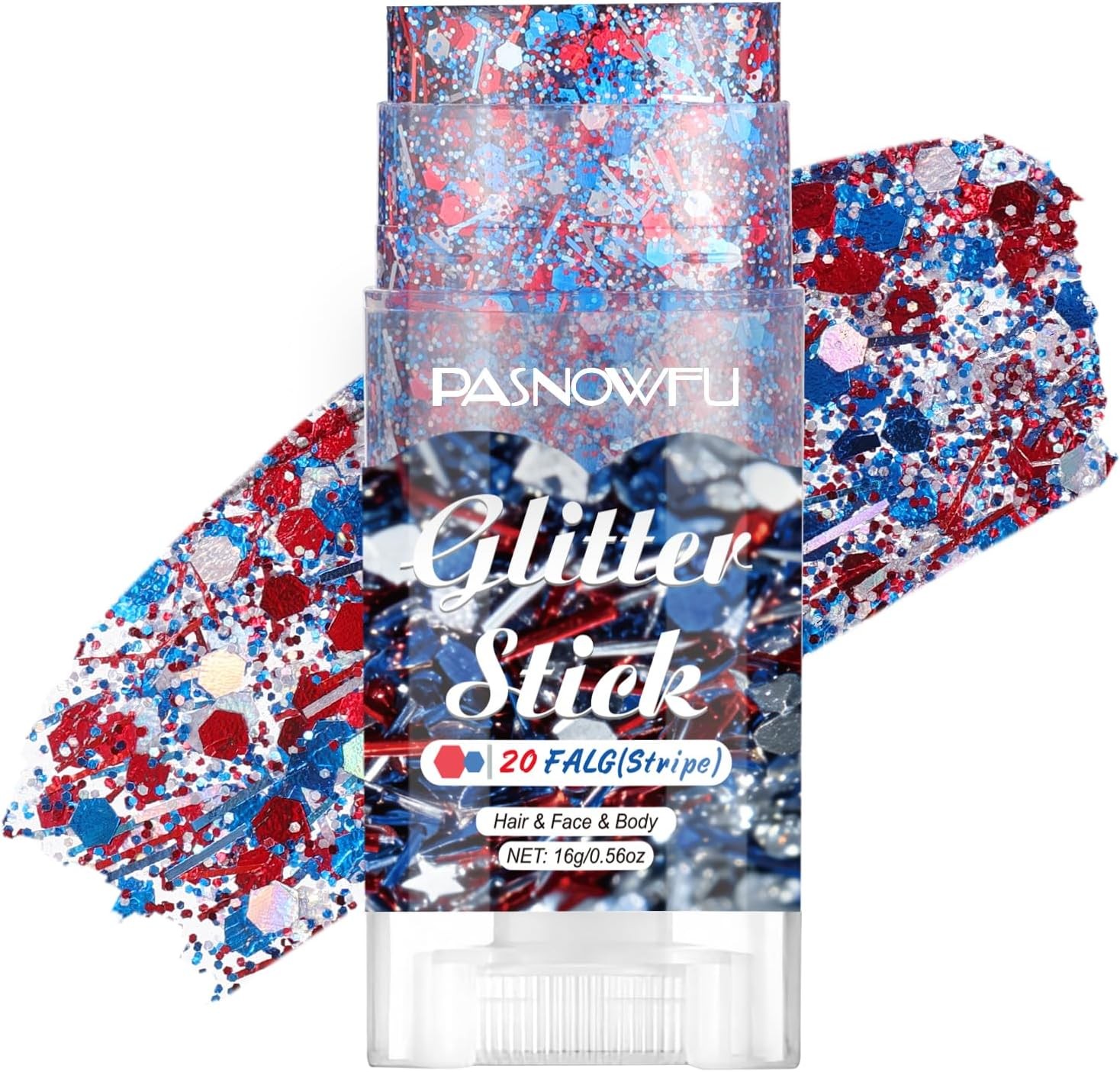 USA Flag Body Glitter Stick Stripe Sparkle Face Hair Glitter Easy Application