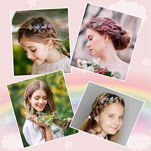 Butterfly Hair Clips Pastel Hair Clips 50 Count (Pack of 1) 14 Metallic Color